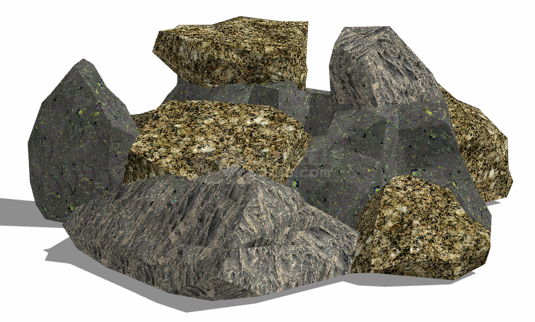 大理石堆叠假山置石su模型-图一