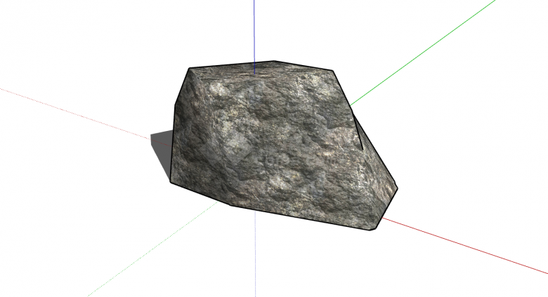 现代灰色花岗岩块状假山置石su模型-图一