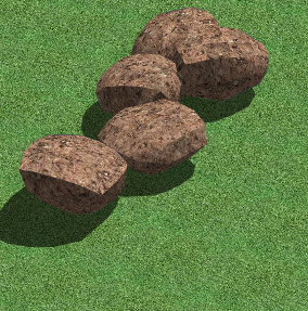 绿地红色圆形假山置石su模型-图二