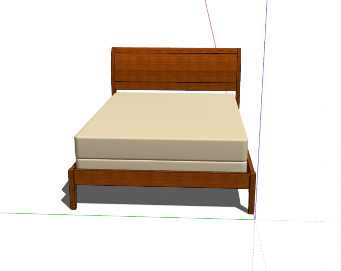 中式红木床家具su模型_图1