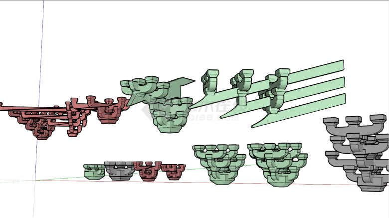 中国古代经典建筑结构斗拱su模型-图二
