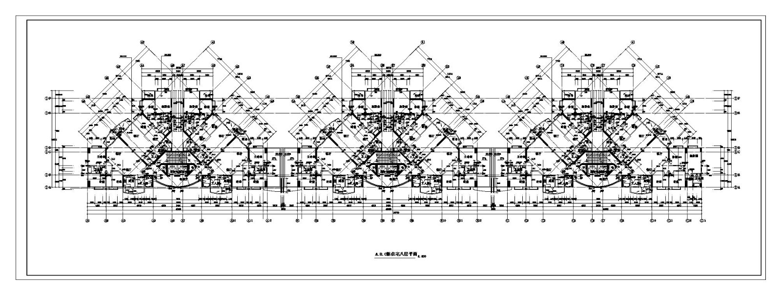 房屋施工设计八层平面图