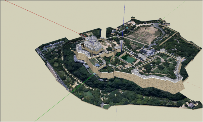 恢弘复古的日式城堡su模型_图1