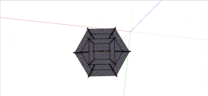 中式三层六边形混合结构塔su模型_图1
