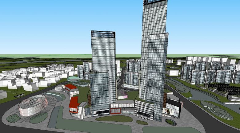 现代建筑宁波TOD综合体项目投标方案su模型-图二