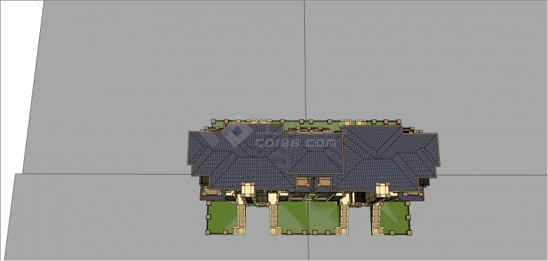 多层带草坪洋房户型su模型-图二