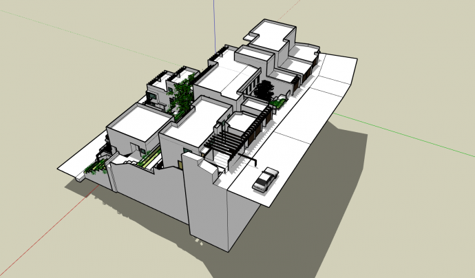 综合型花园式中式办公楼su模型_图1