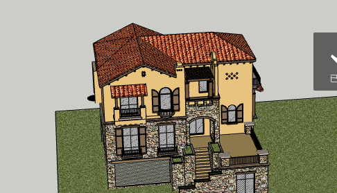 红顶现代西班牙别墅单体su模型-图二
