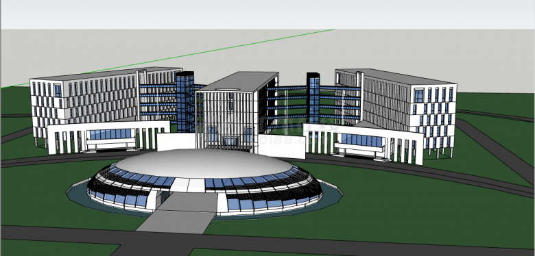 行政中心大楼设计su模型-图一