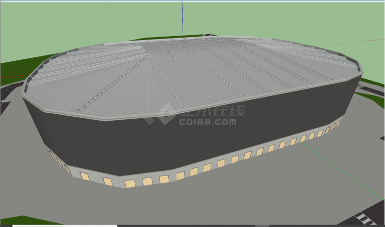 现代大型精品多功能体育场su模型-图一
