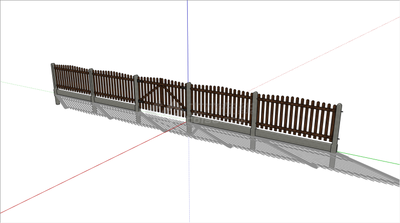 经典简单长方形篱笆栅栏围栏su模型-图二