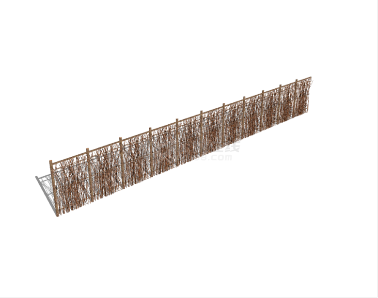 中式经典栅栏篱笆围栏su模型-图二