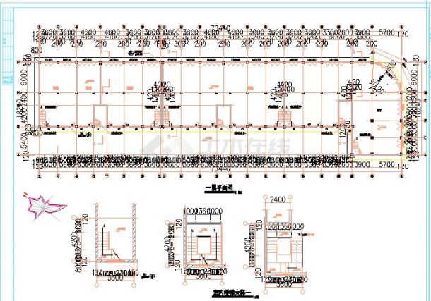 xx小区三栋6层框架结构连排商住楼建筑设计CAD图纸（1-2层商用/含跃层）-图一