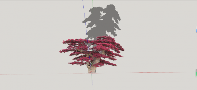 现代红花继木造型树su模型_图1
