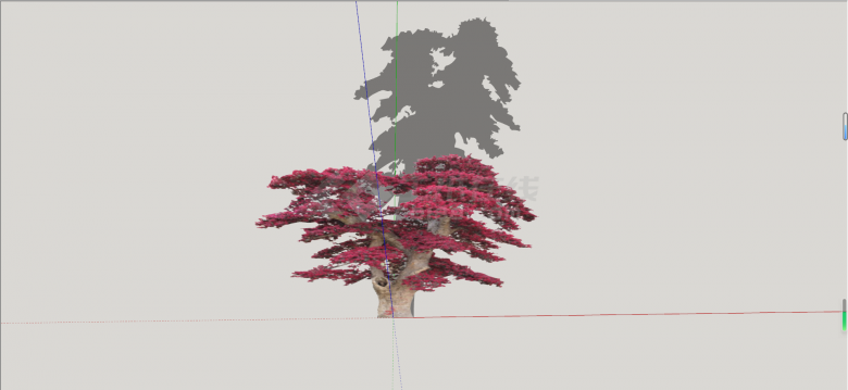 现代红花继木造型树su模型-图一