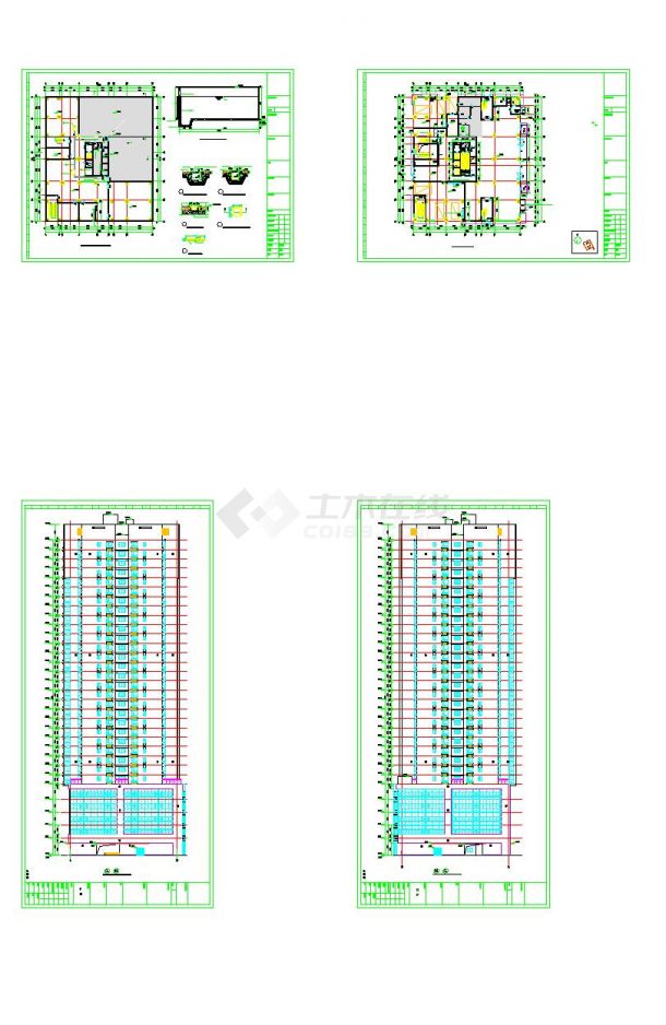 32层高层商住楼裙房商业建筑设计施工图-图一
