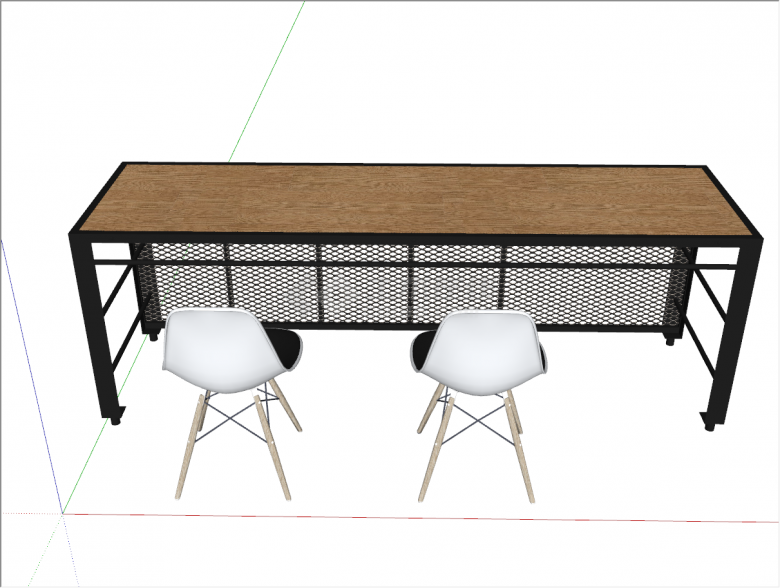 现代办公室简单大气办公桌会议桌su模型-图二