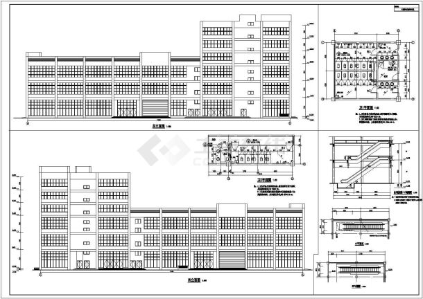 6层农贸市场商业大楼建筑设计施工图-图二