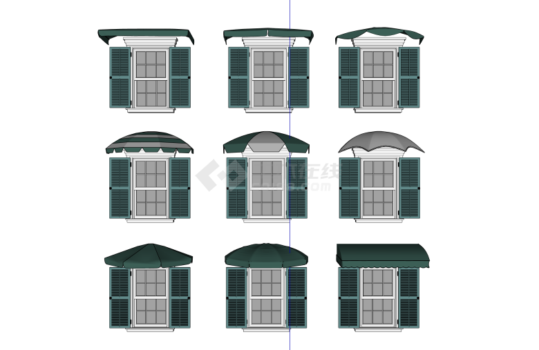 九种不同类型的雨搭雨棚su模型-图二