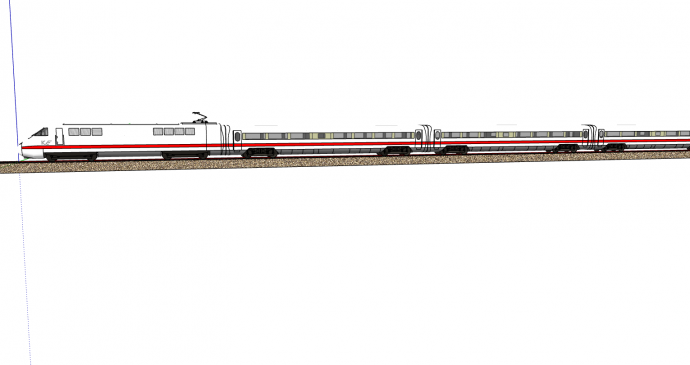 现代低调白色长列火车su模型_图1