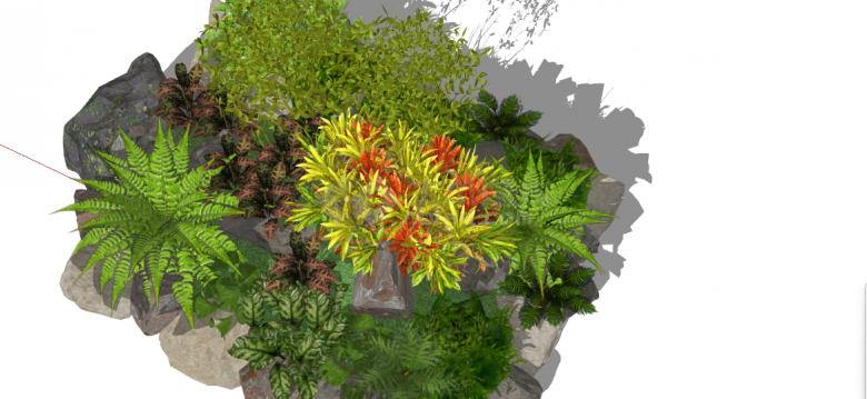 植物花池树池盆栽灌木su模型-图二
