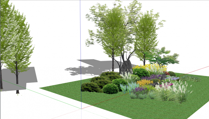 中式花园式景观规划su模型_图1