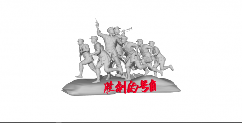 中式红军纪念标志建筑su模型-图二