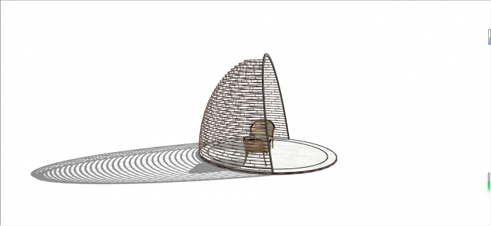 欧式半圆形铁艺鸟笼座椅su模型_图1