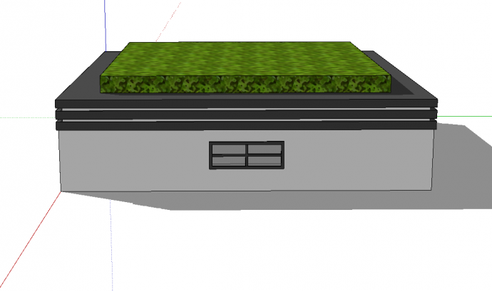 带绿植的单层方形树池su模型_图1