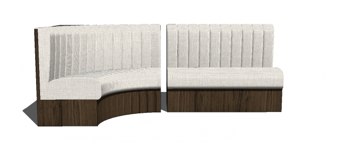 软包木质弧形沙发su模型_图1