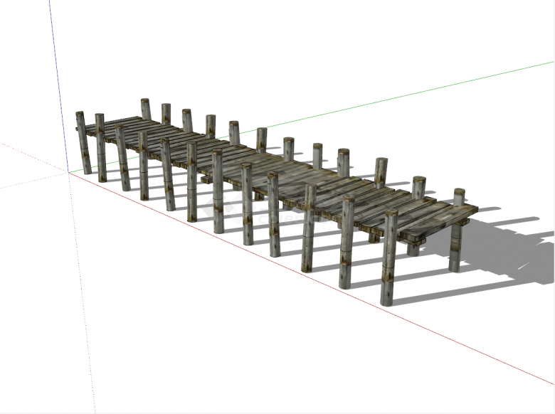 现代木质景观公园景区栈道su模型-图一