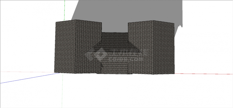 新中式圆形拱门对称式公厕su模型-图二