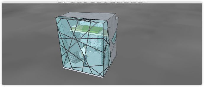 钢结构玻璃创意空间su模型_图1