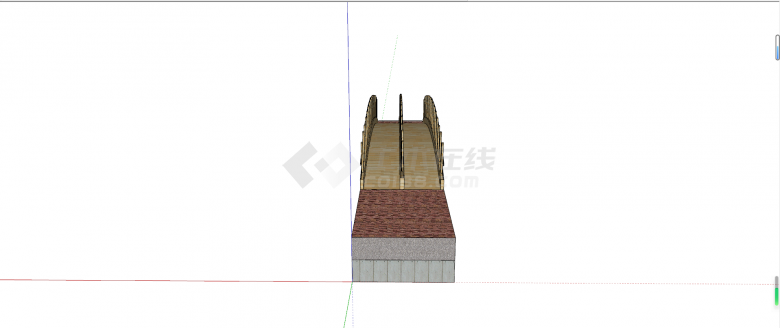 下承式简单体系木拱桥su模型-图一