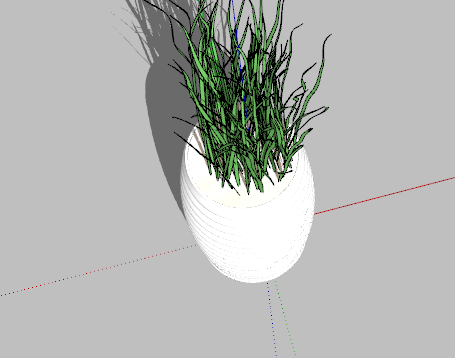 绿色植物白色新颖花瓶su模型-图二