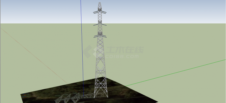 山地大高度铁架电力线铁塔su模型-图二