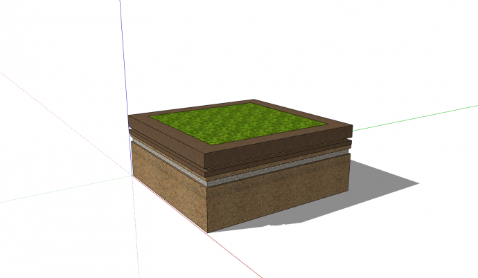 小型中式方形树池 su模型_图1