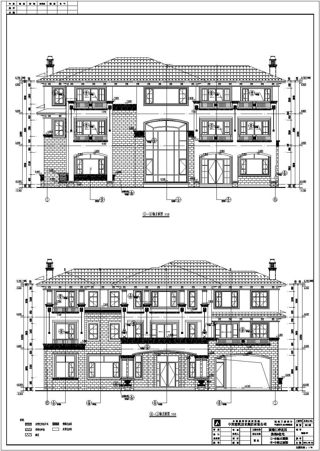 国瑞江畔花园3层独栋别墅B建筑设计施工图