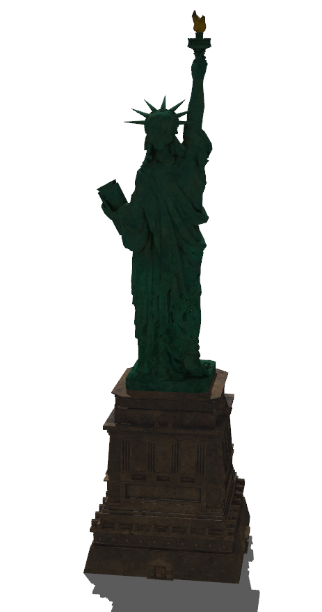 现代公园欧式人物石膏自由女神像雕塑3Dsu模型_图1