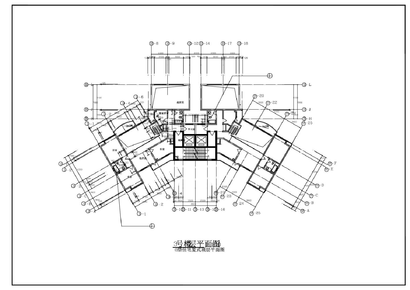 某3号复式住宅楼设计图