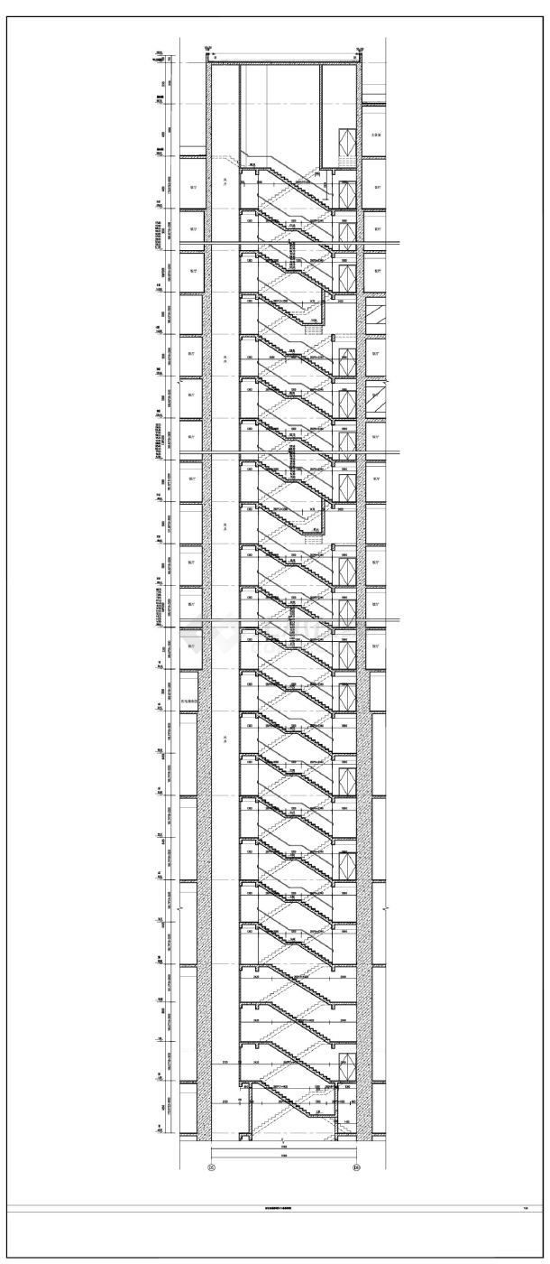 成都某大型城市综合体广场D栋楼梯施工图CAD图.dwg-图二
