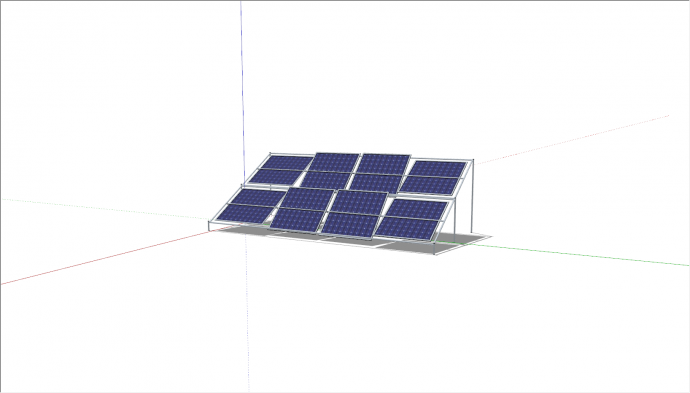 蓝色错位太阳能电池板su模型_图1