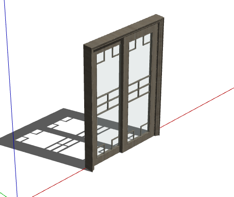褐色精致现代门组合 su模型-图二