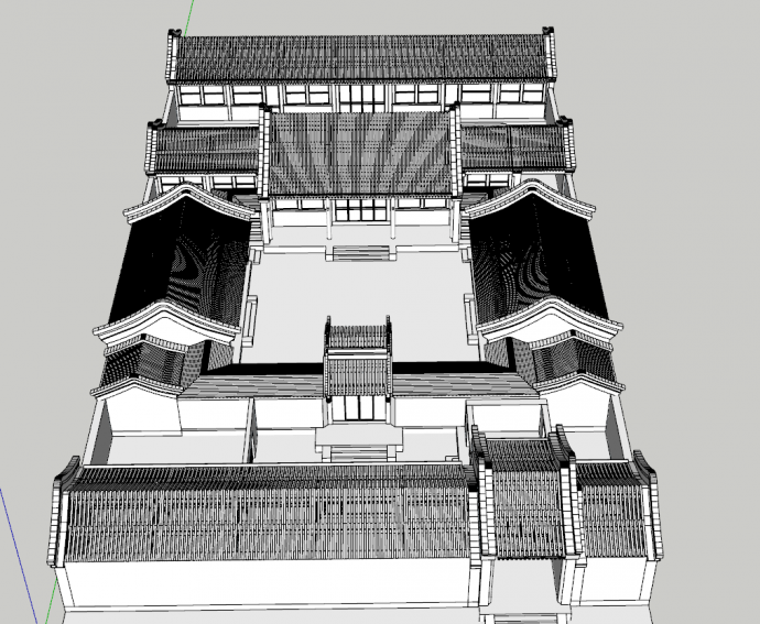现代中式北京四合院su模型_图1