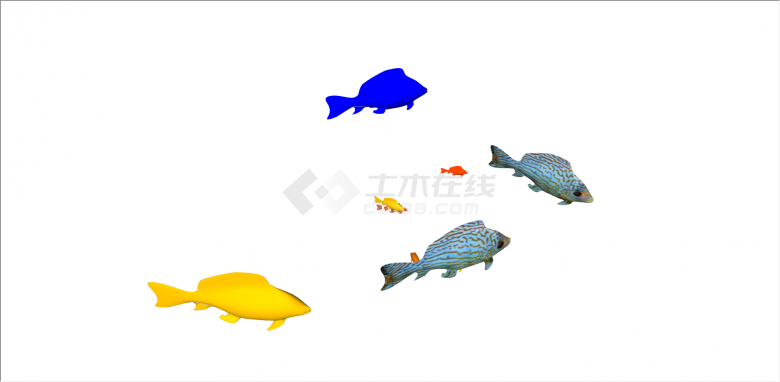 水族馆鱼类动物组合su模型-图二