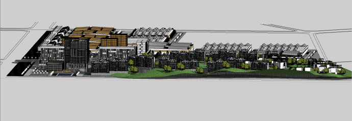 有住宅区和工厂的新能源基地su模型_图1
