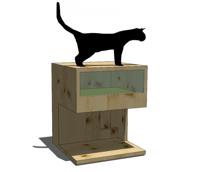 全新现代猫舍猫爬架su模型_图1