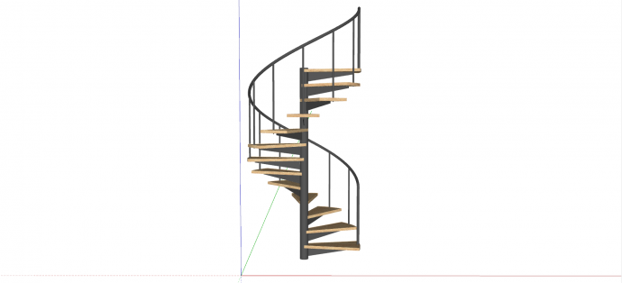 悬臂式旋转楼梯su模型_图1