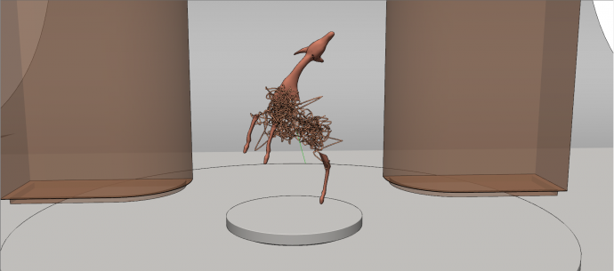 现代创意铁艺镂空麋鹿小鹿雕塑摆件su模型_图1