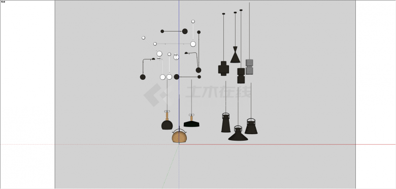 现代多风格吊灯组合su模型-图一